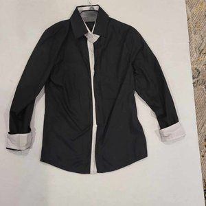 Black and White Collared Shirt Business Casual